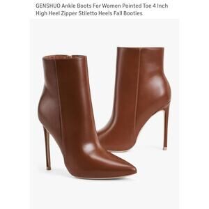 MSRP: $78 NWB LEG LENGTHENING GENSHUO Pointed Toe Stiletto Booties